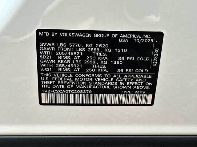 New 2026 White Volkswagen 2.0T SEL Premium R-Line image 36