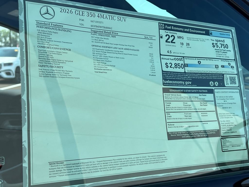 New 2026 Twilight Blue Metallic Mercedes-Benz GLE 350 image 38