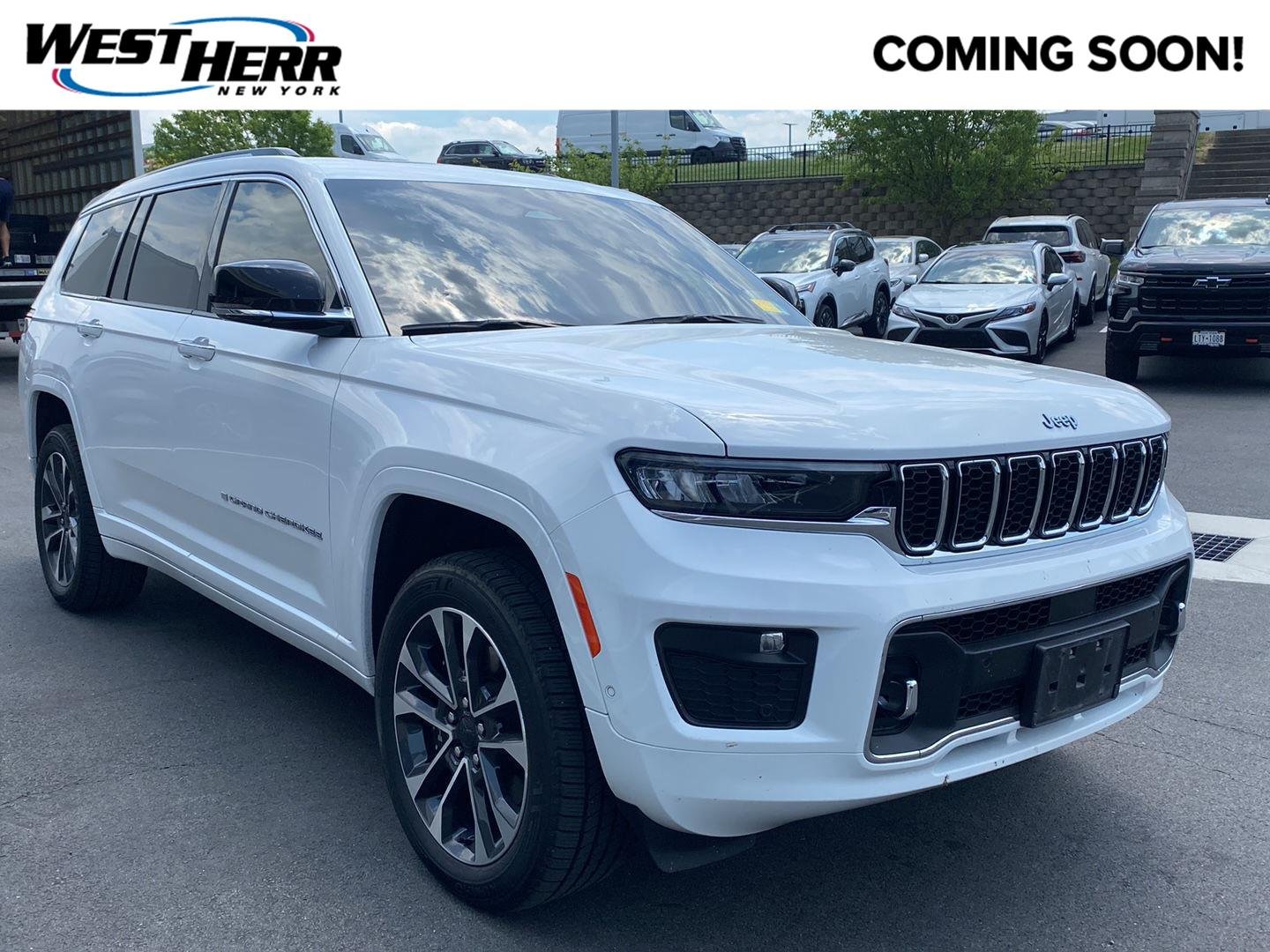 Used 2022 Bright White Clearcoat Jeep Overland image 1