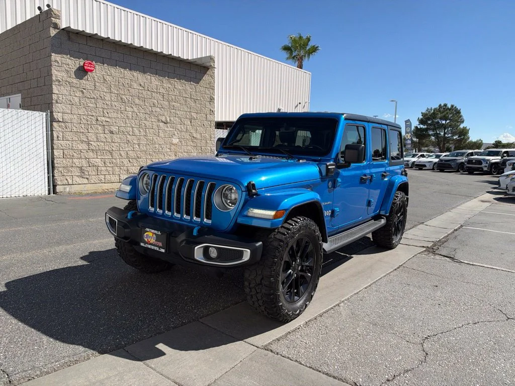 Used 2022 Blue Jeep Unlimited Sahara 4xe image 3