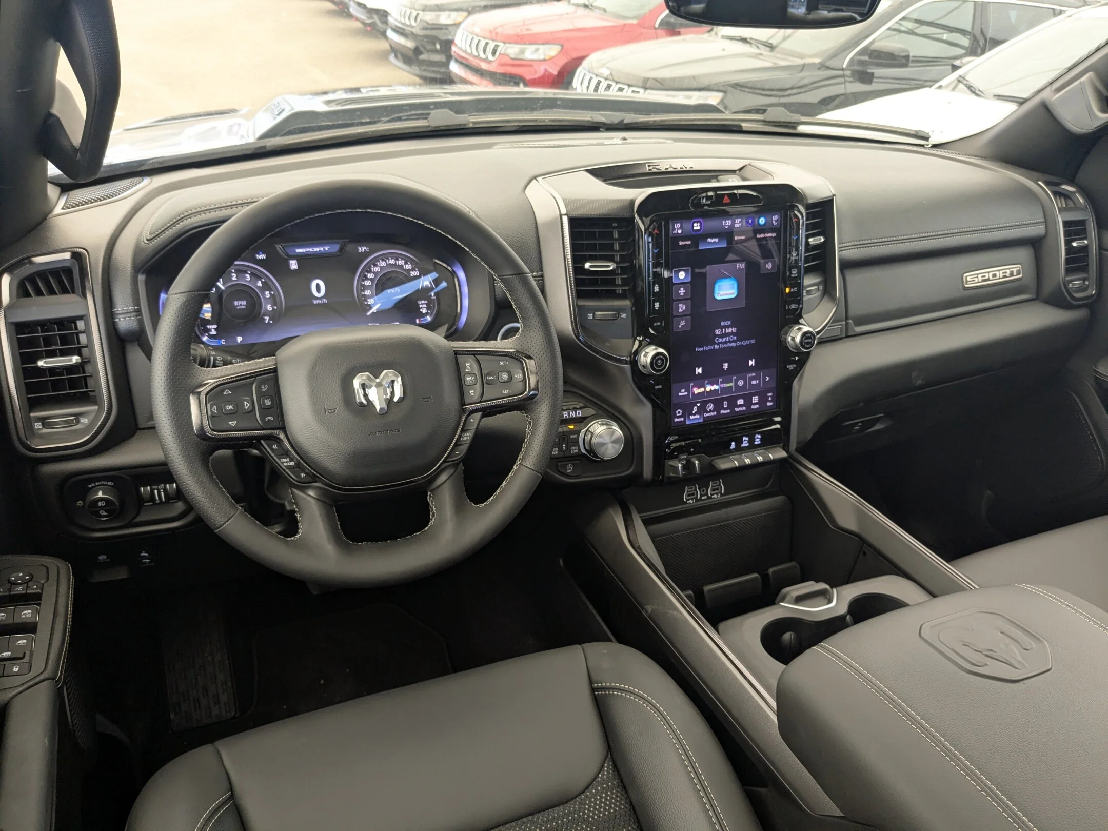 New 2026 Black RAM Sport - - Pano Sunroof - Sport Perf Hood - 3.92 Rear Axle - Trailer Brake Control & More! image 24
