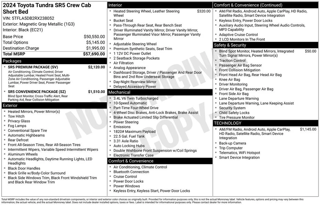 Used 2024 Gray Toyota SR5 image 3