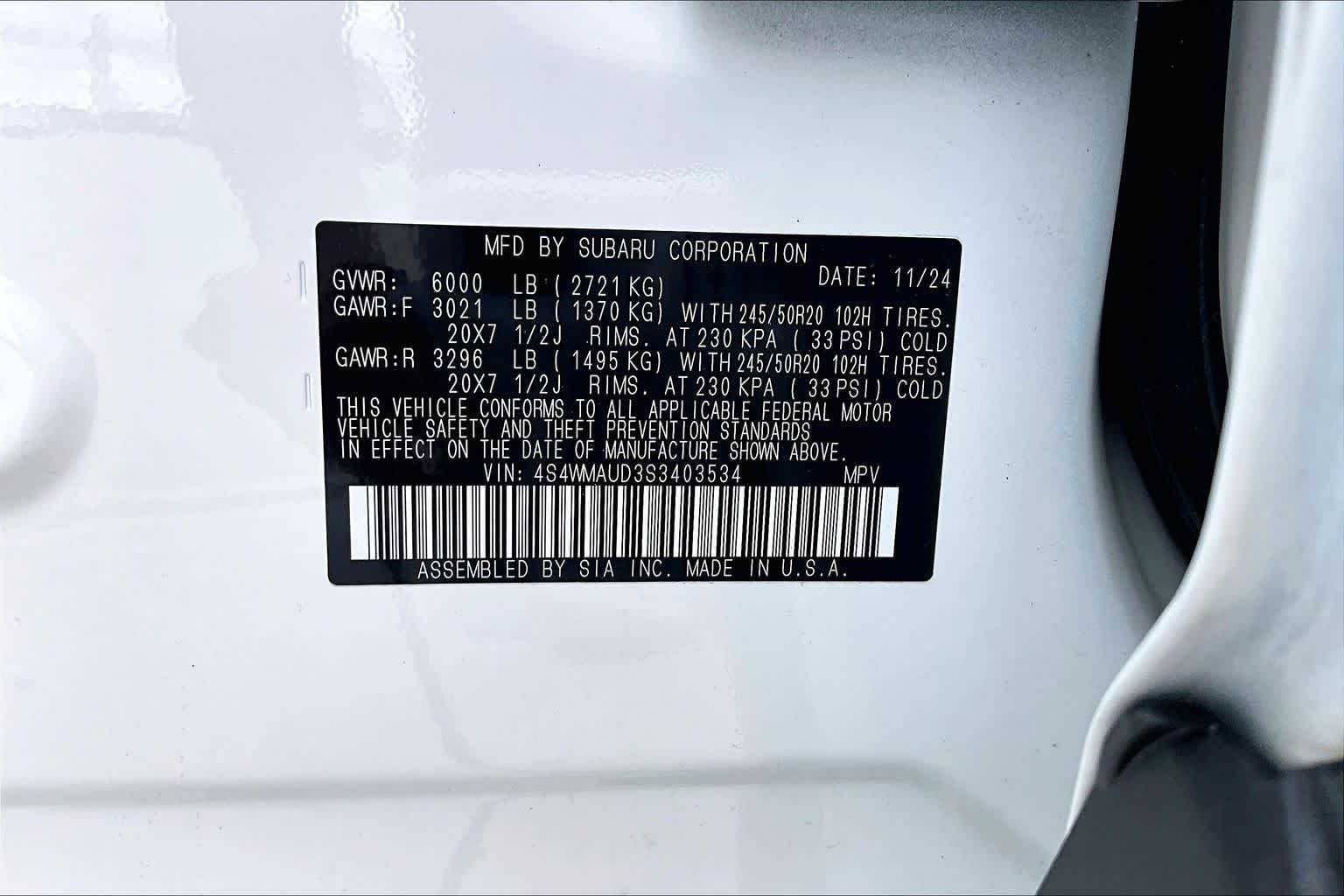 Used 2025 Crystal White Pearl Subaru Touring image 29