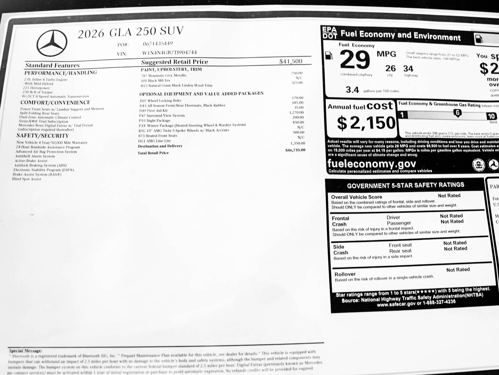 New 2026 Mountain Grey Metallic Mercedes-Benz GLA 250 image 26