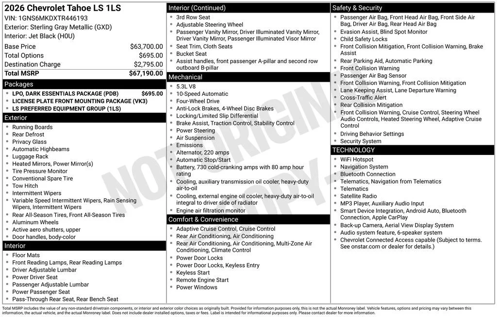 2026 Chevrolet Tahoe LS - Photo 6
