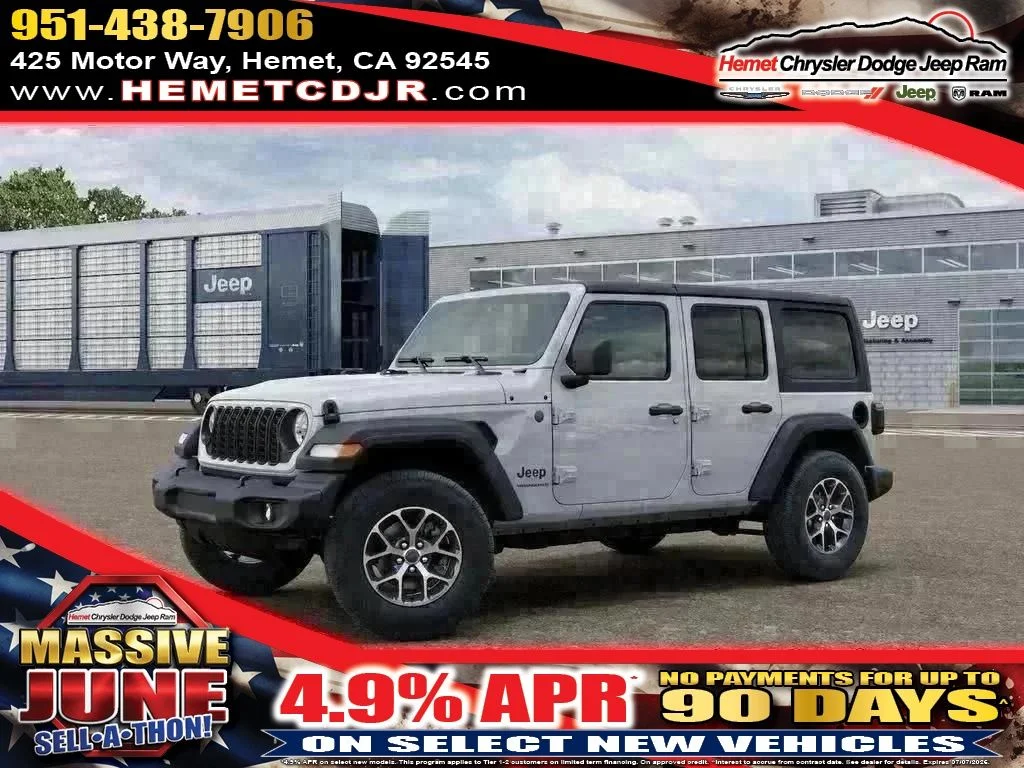 New 2026 Bright White Clear-Coat Exterior Paint Jeep Sport S image 1
