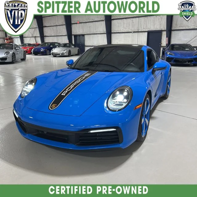 Used 2022 Blue Porsche Carrera image 1
