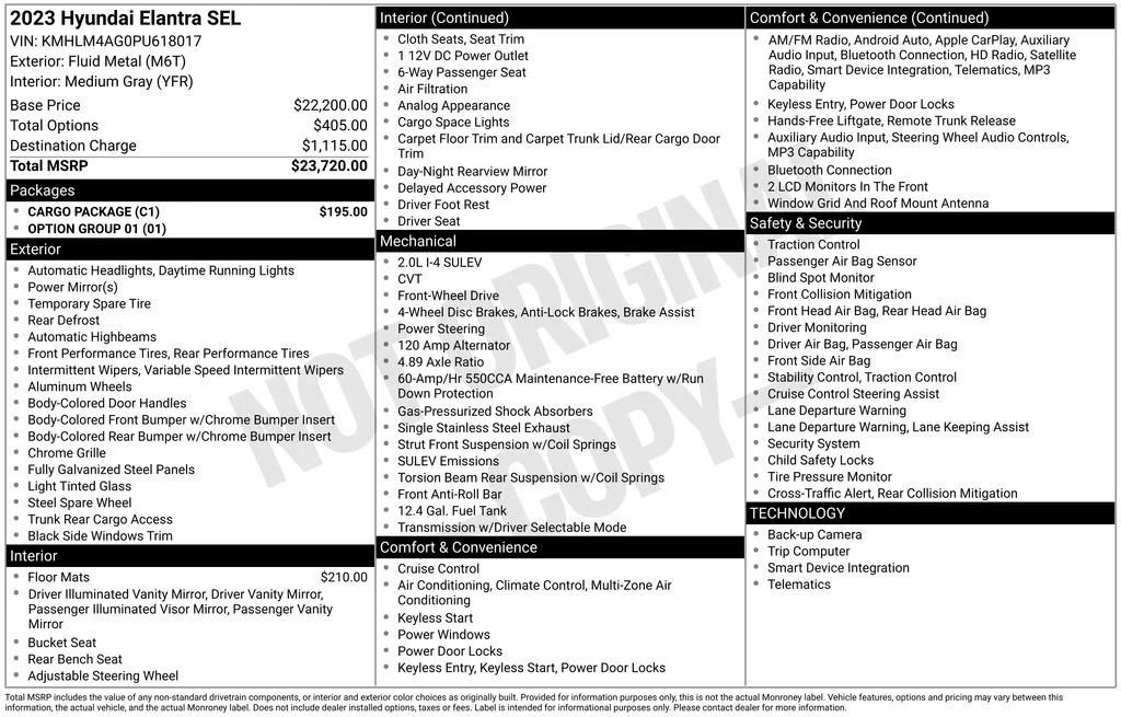 Used 2023 Silver Hyundai SEL image 6