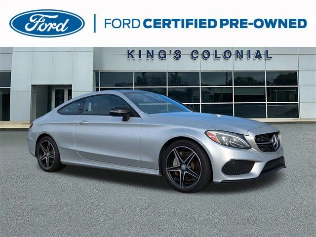 Certified Used 2017 Diamond Silver Metallic Mercedes-Benz Coupe w/Panoramic Moonroof, Pre-Collision Assist, Drive Modes, & Bluetooth image 1