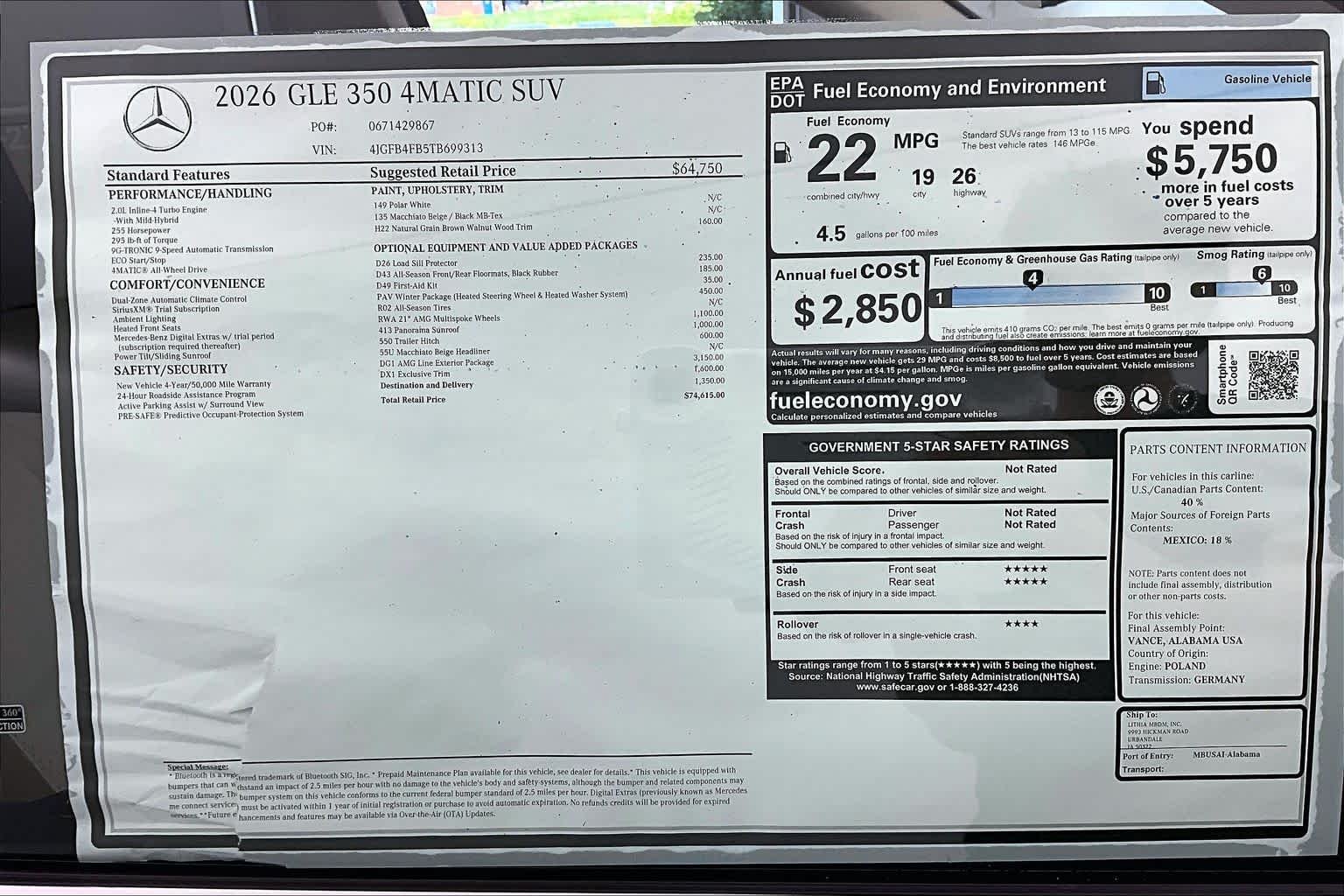 New 2026 Polar White Mercedes-Benz GLE 350 image 25