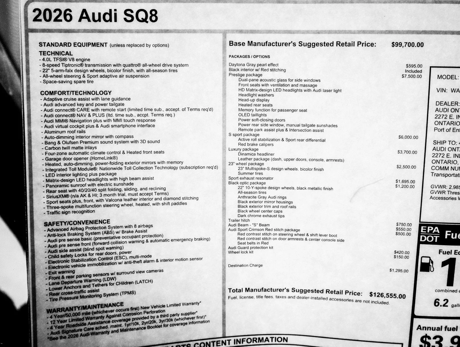 New 2026 Daytona Gray Pearl Effect Audi Prestige image 33