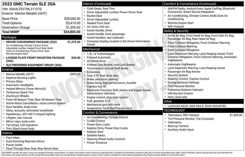 Used 2022 Marine Metallic GMC SLE image 32