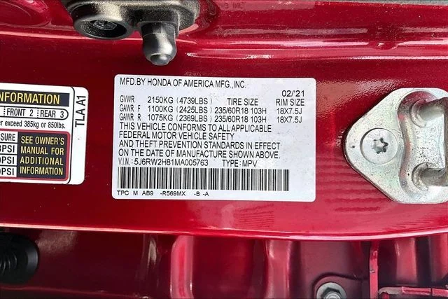 Used 2021 Radiant Red Metallic Honda EX-L image 16