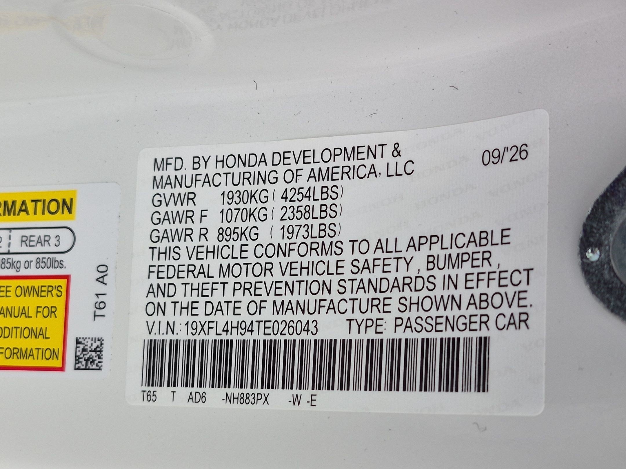 New 2026 Platinum White Pearl Honda Sport Touring image 41