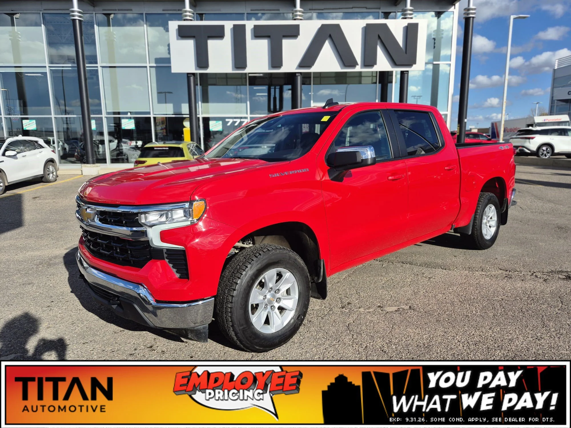 Certified Used 2025 Red Hot Chevrolet LT 4WD*Htd Seats | Htd Wheel | Adaptive Cruise | Remote Start | Nav | Tow Pkg | Alloy Wheels image 1
