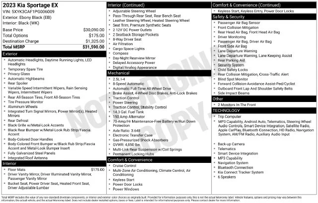 Used 2023 Black Kia EX image 31
