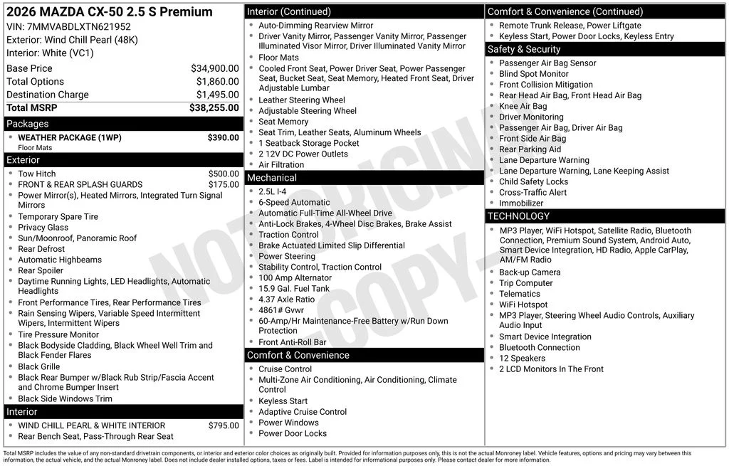New 2026 Beige Mazda 2.5 S Premium image 2