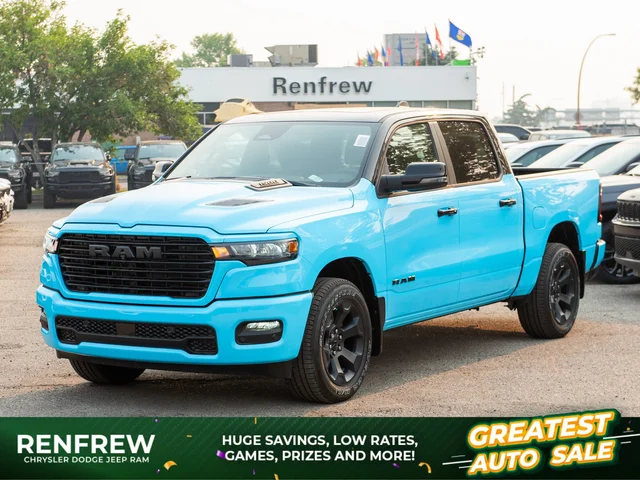 2026 RAM 1500 Sport* Crew Cab 4x4, Custom Wrap, Panoramic Sunroof, Heated Seats/Wheel