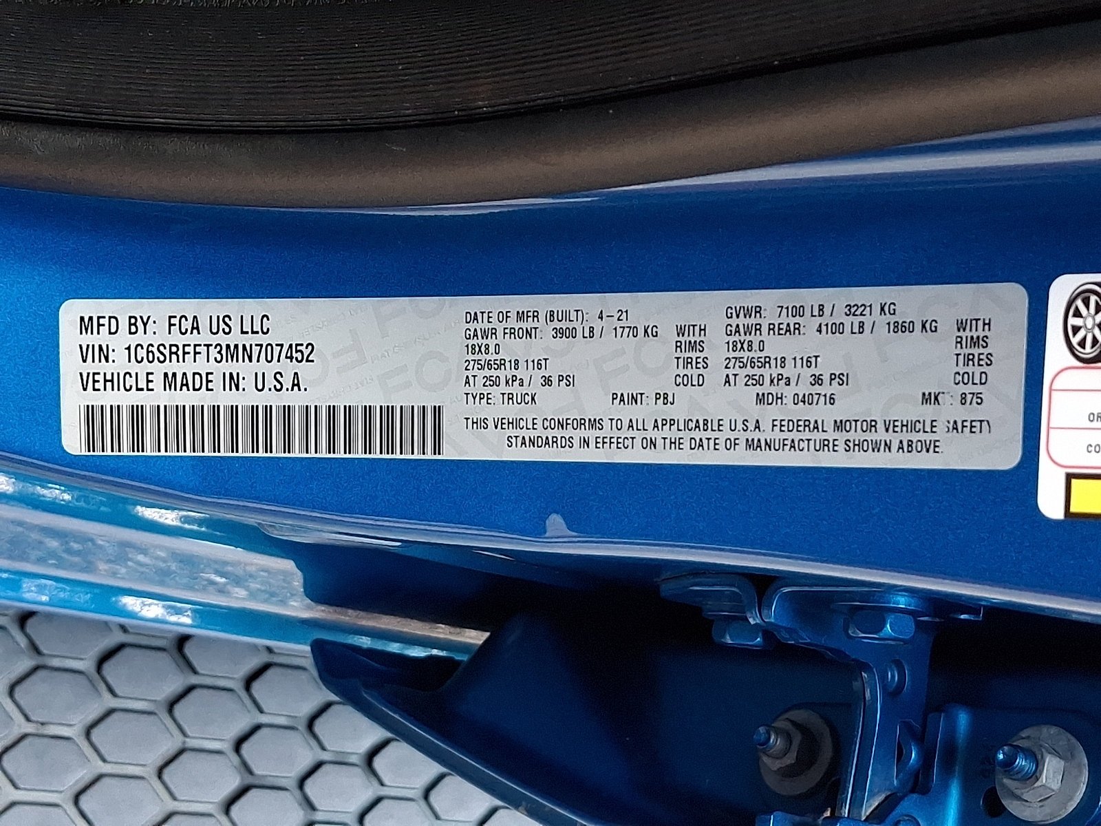Certified Used 2021 Hydro Blue Pearlcoat Ram Big Horn image 26