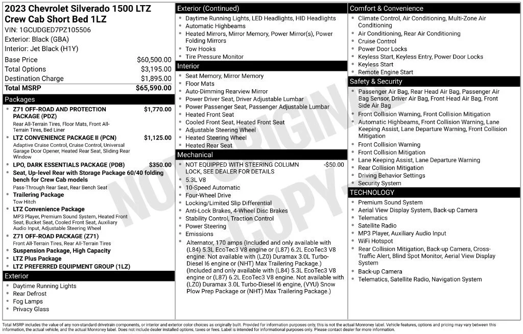 Certified Used 2023 Black Chevrolet LTZ image 62