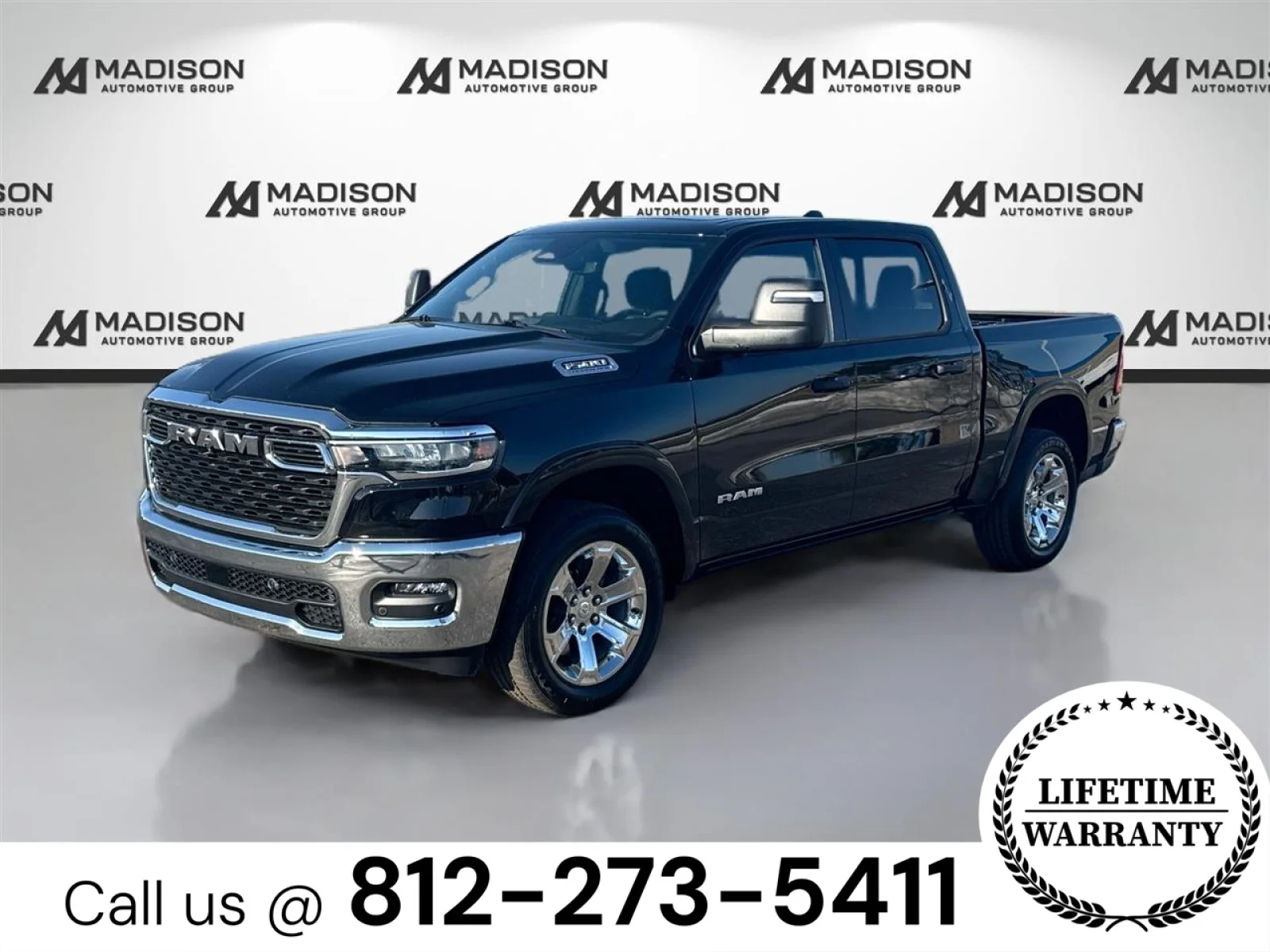 New 2026 Diamond Black Crystal Pearl-Coat Exterior Paint RAM Big Horn image 1