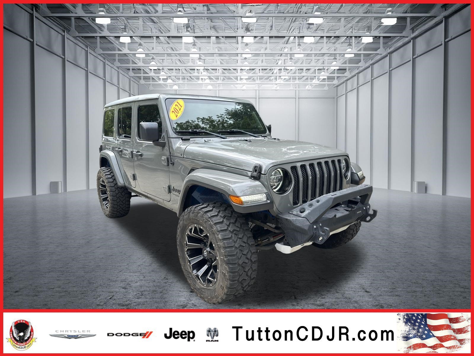 Used 2021 Sting-Gray Clearcoat Jeep Unlimited Sahara Altitude image 1