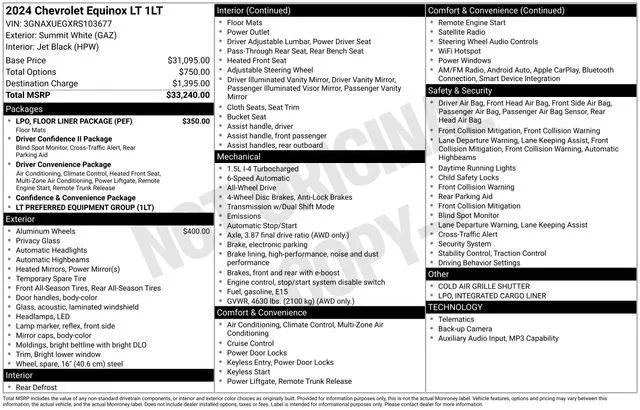 Used 2024 Summit White Chevrolet LT image 3
