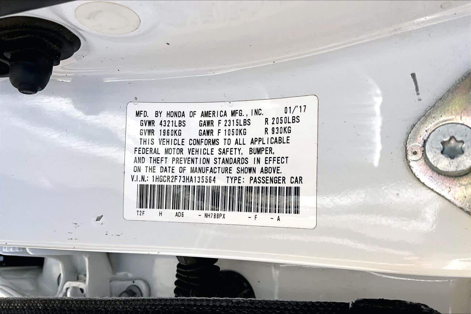 Used 2017 White Orchid Pearl Honda EX image 34