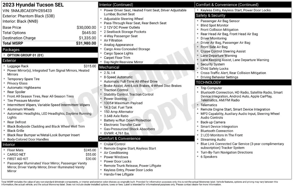 Used 2023 Black Hyundai SEL image 17