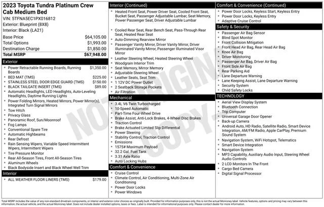 Used 2023 Blueprint Toyota Platinum image 19