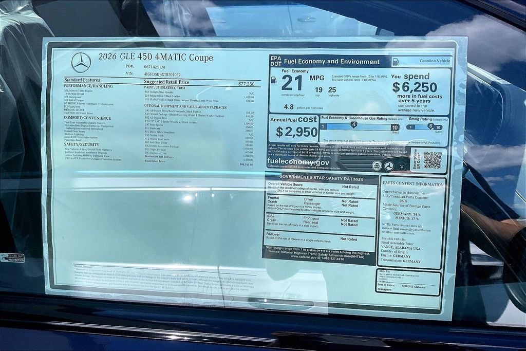New 2026 Twilight Blue Metallic Mercedes-Benz GLE 450 image 12