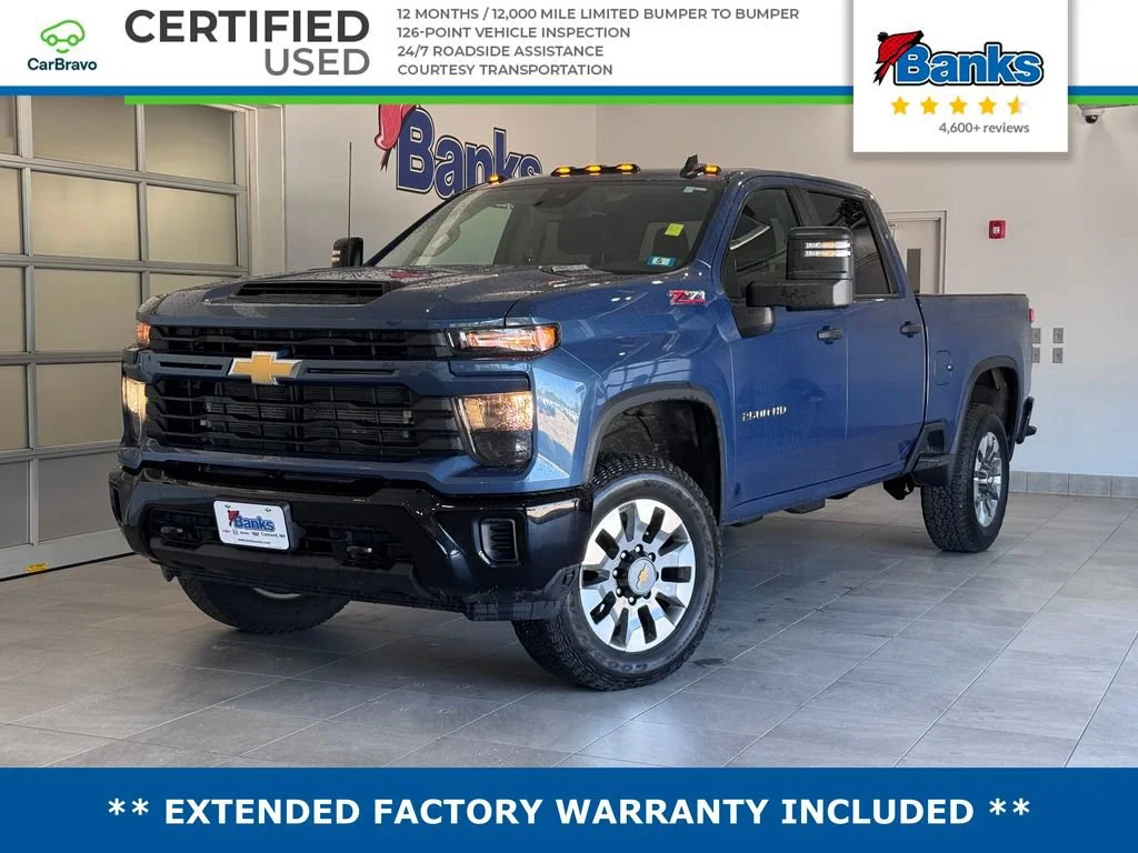 Certified Used 2024 Lakeshore Blue Metallic Chevrolet Custom image 1