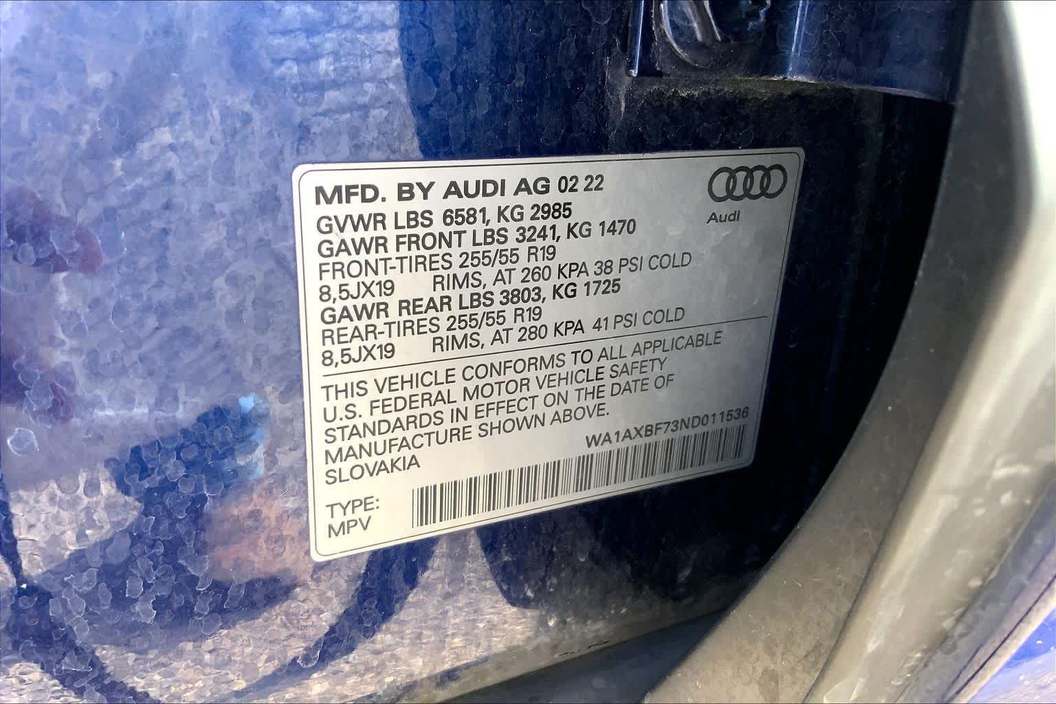 Used 2022 Mythos Black Metallic Audi Premium image 34
