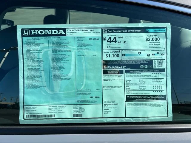 New 2026 Urban Gray Honda Touring image 31
