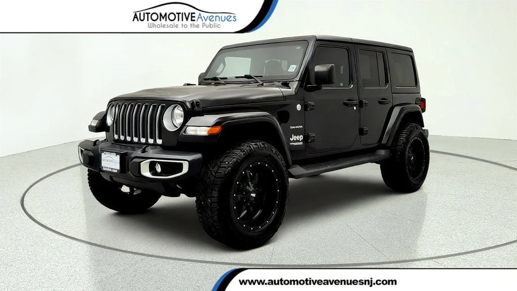 Used 2022 Black Clearcoat Jeep Unlimited Sahara 4x4 w/ Hardtop & Trailer Tow Group image 1