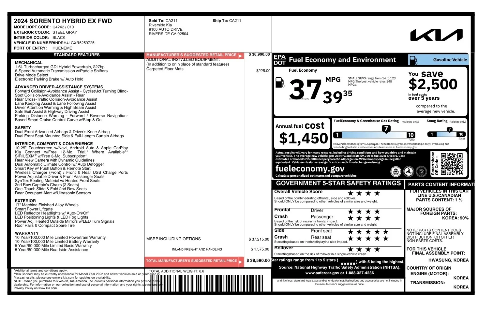 Used 2024 Steel Gray Kia EX image 2