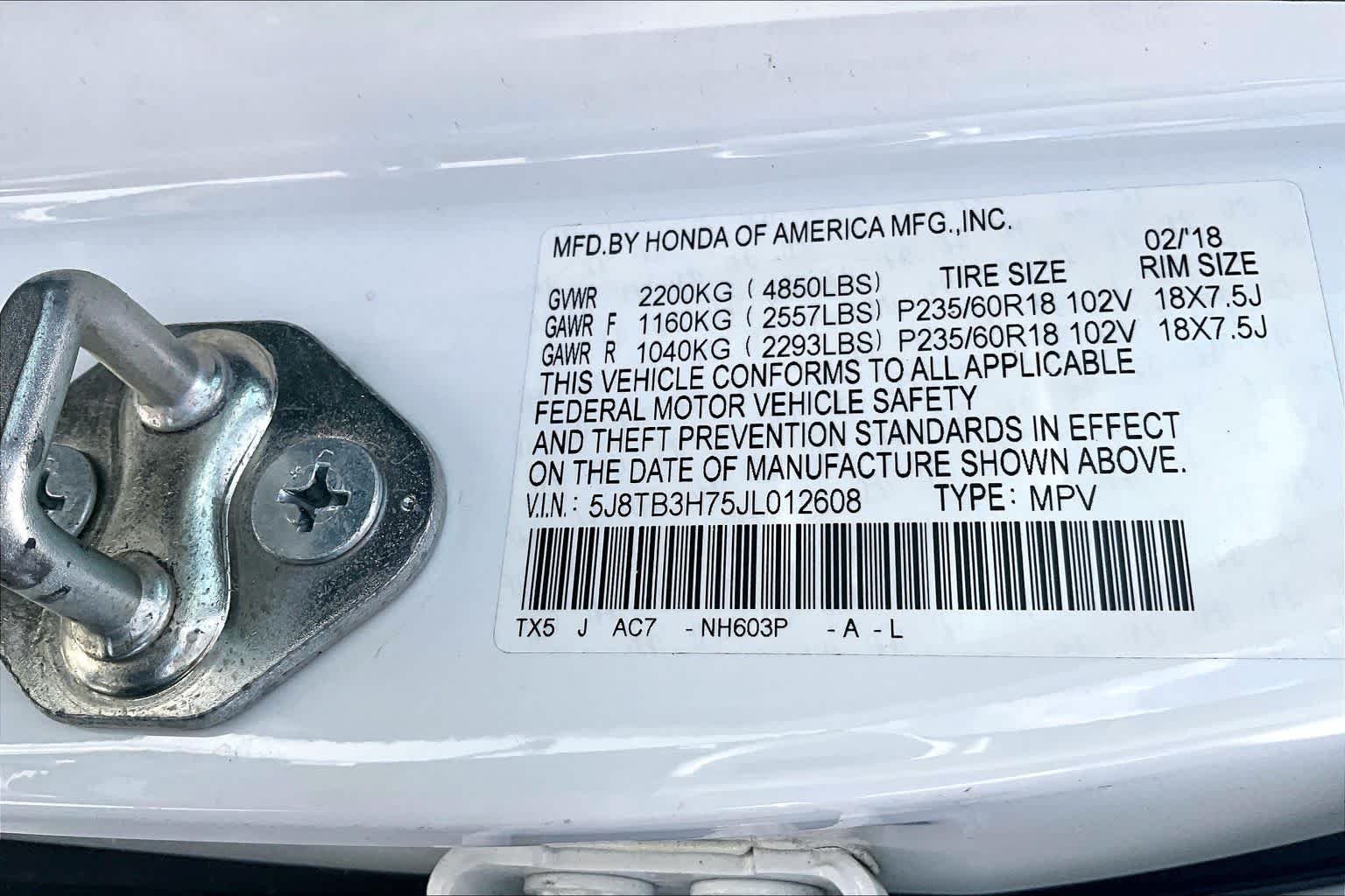 Used 2018 White Diamond Pearl Acura w/Advance Pkg image 32
