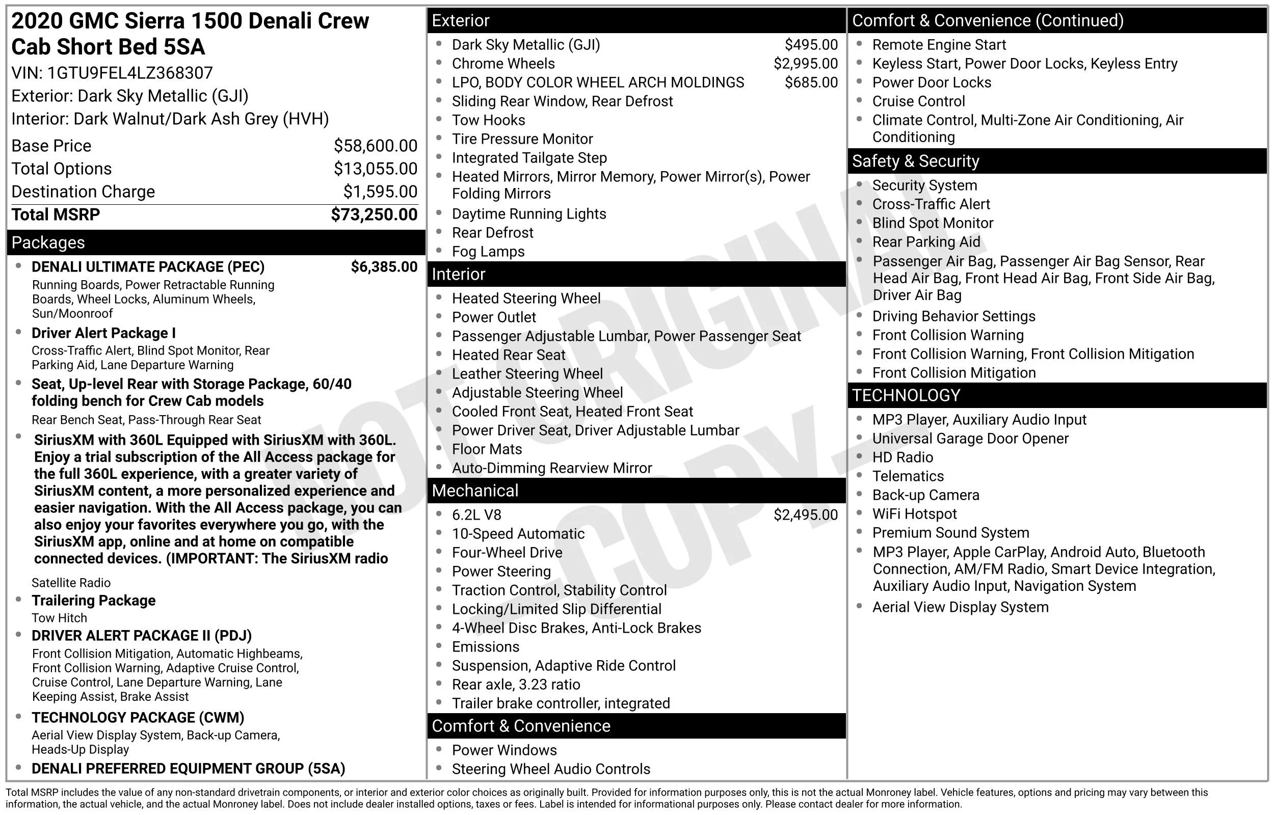 Used 2020 DARK SKY METALLIC GMC Denali image 17
