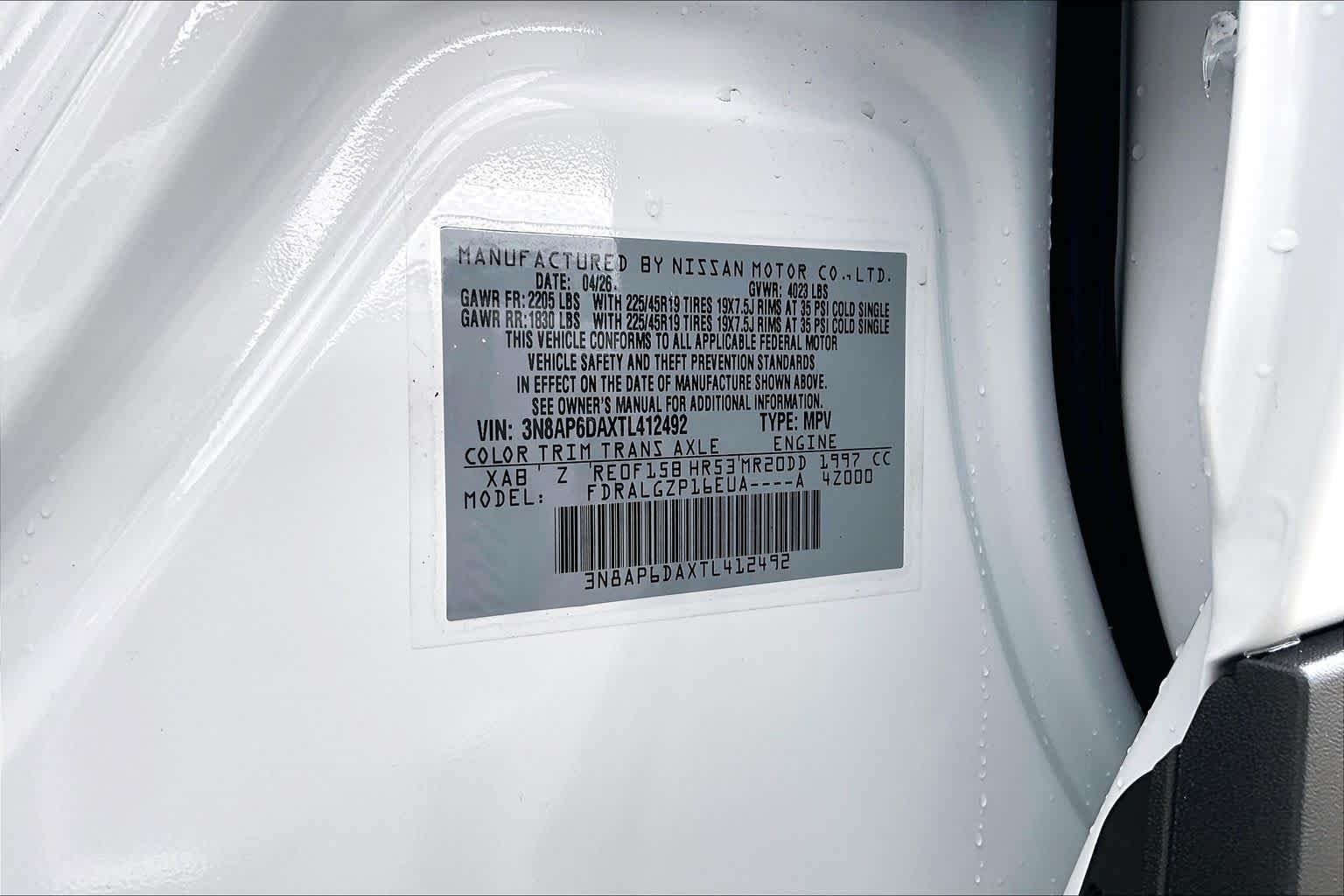 New 2026 Aspen White TriCoat / Super Black Two-tone Nissan SR image 14