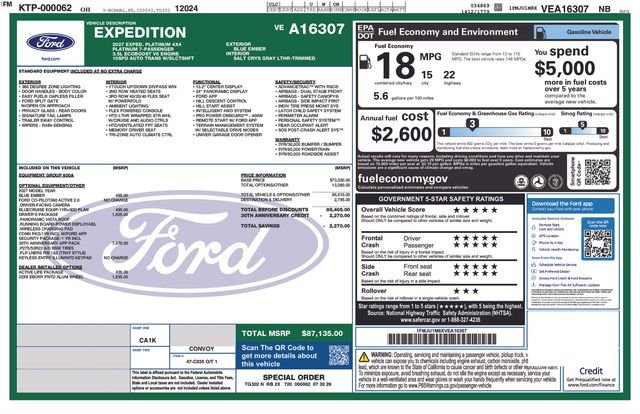 New 2027 Blue Ember Metallic Ford Platinum image 3