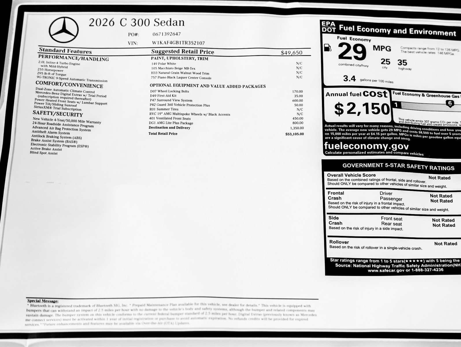 New 2026 Polar White Mercedes-Benz C 300 image 26