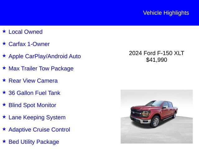 Used 2024 Red Ford XLT image 2