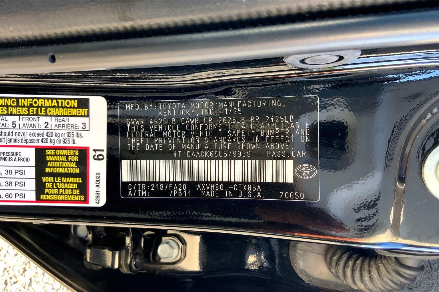 Used 2025 Midnight Black Metallic Toyota LE image 36