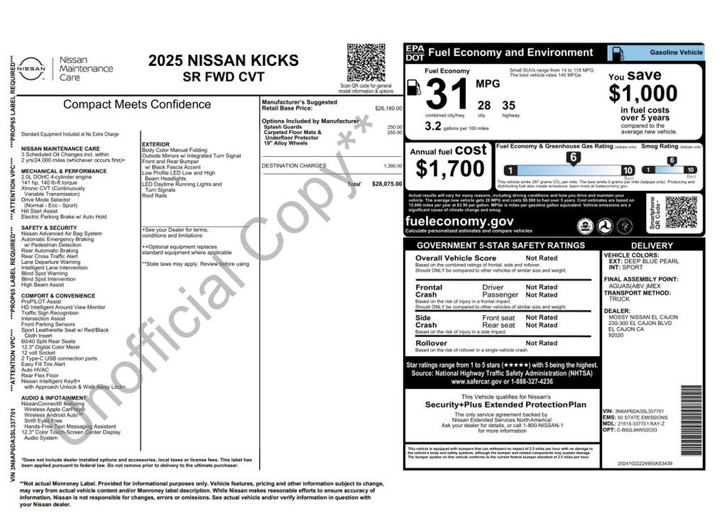 Used 2025 Deep Blue Pearl Nissan SR image 3