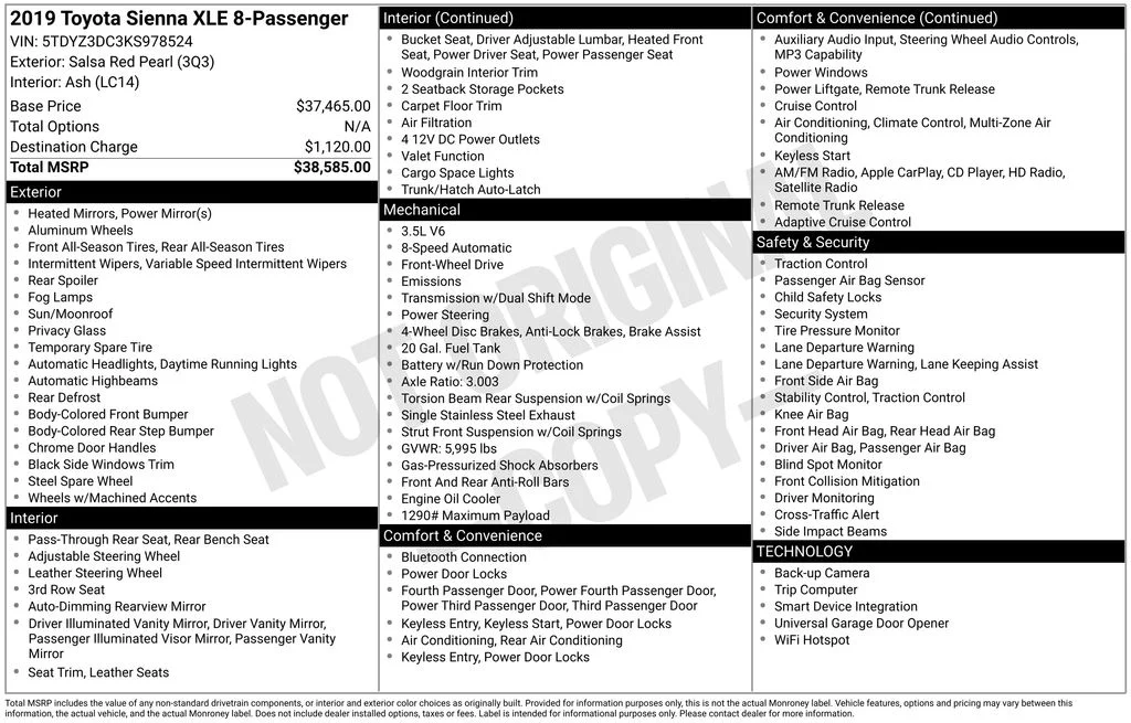Used 2019 Red Toyota XLE image 17