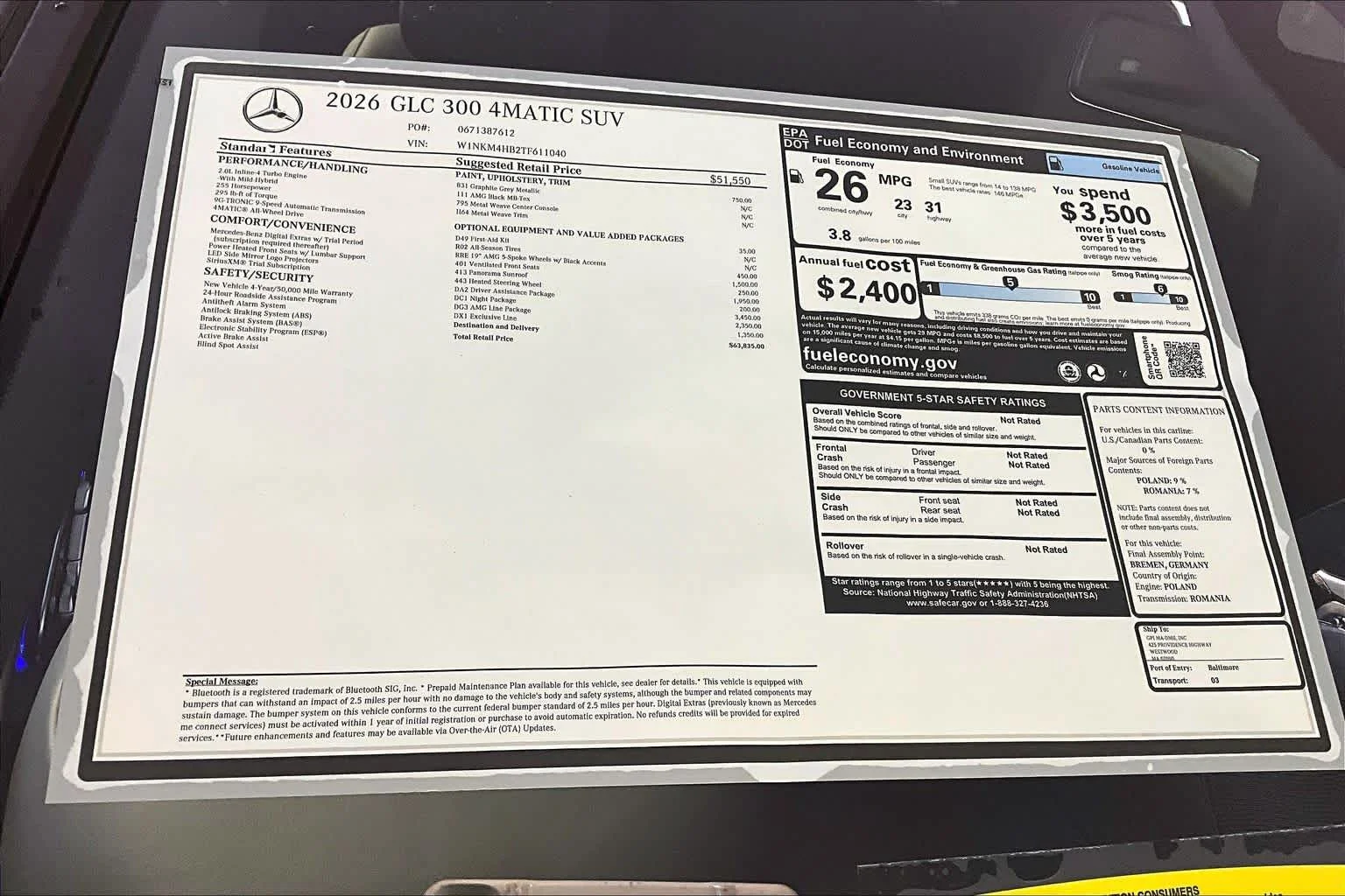 New 2026 Graphite Grey Metallic Mercedes-Benz GLC 300 image 18