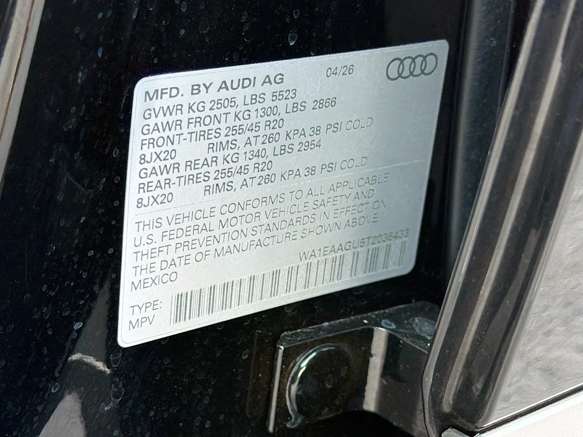 New 2026 Mythos Black Metallic Audi Premium Plus image 40