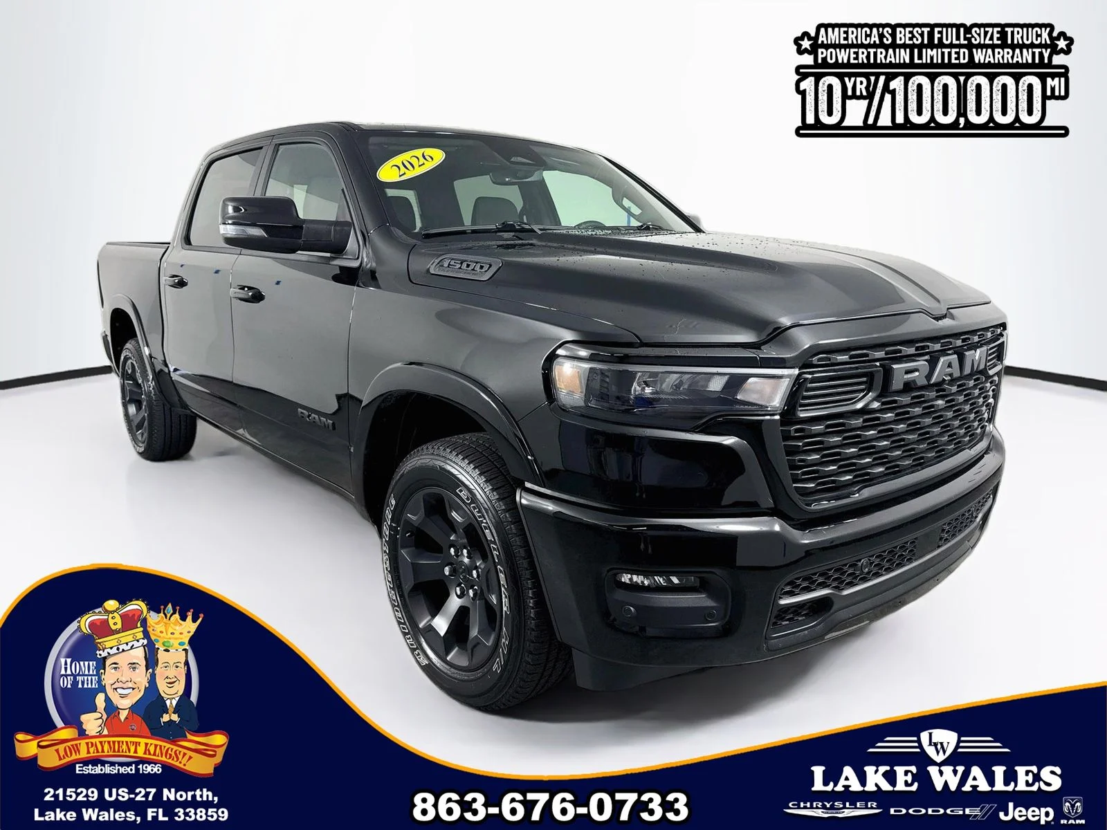 New 2026 Diamond Black Crystal Pearlcoat RAM Big Horn/Lone Star image 1