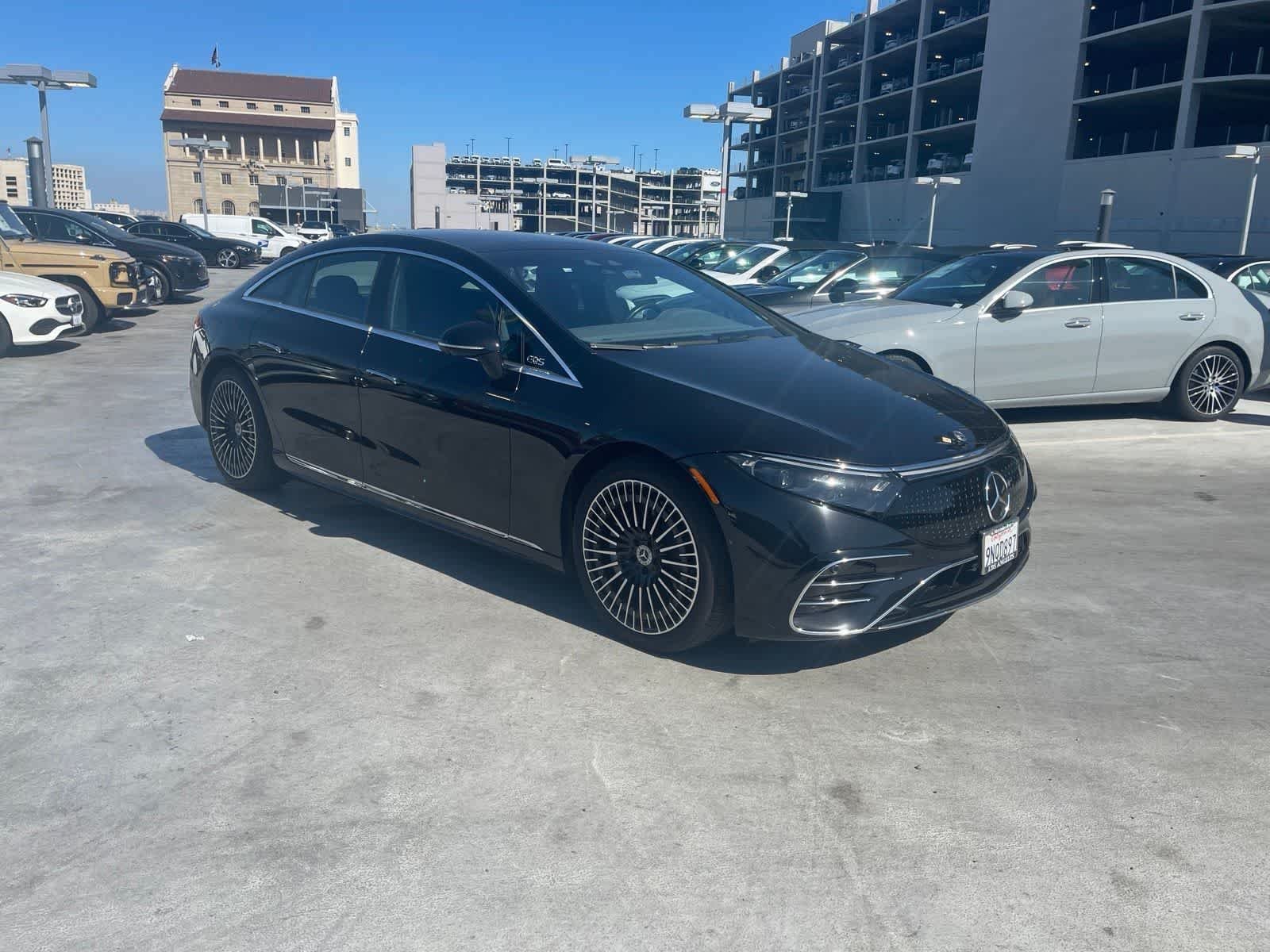 Certified Used 2024 Obsidian Black Metallic Mercedes-Benz EQS 450 image 2