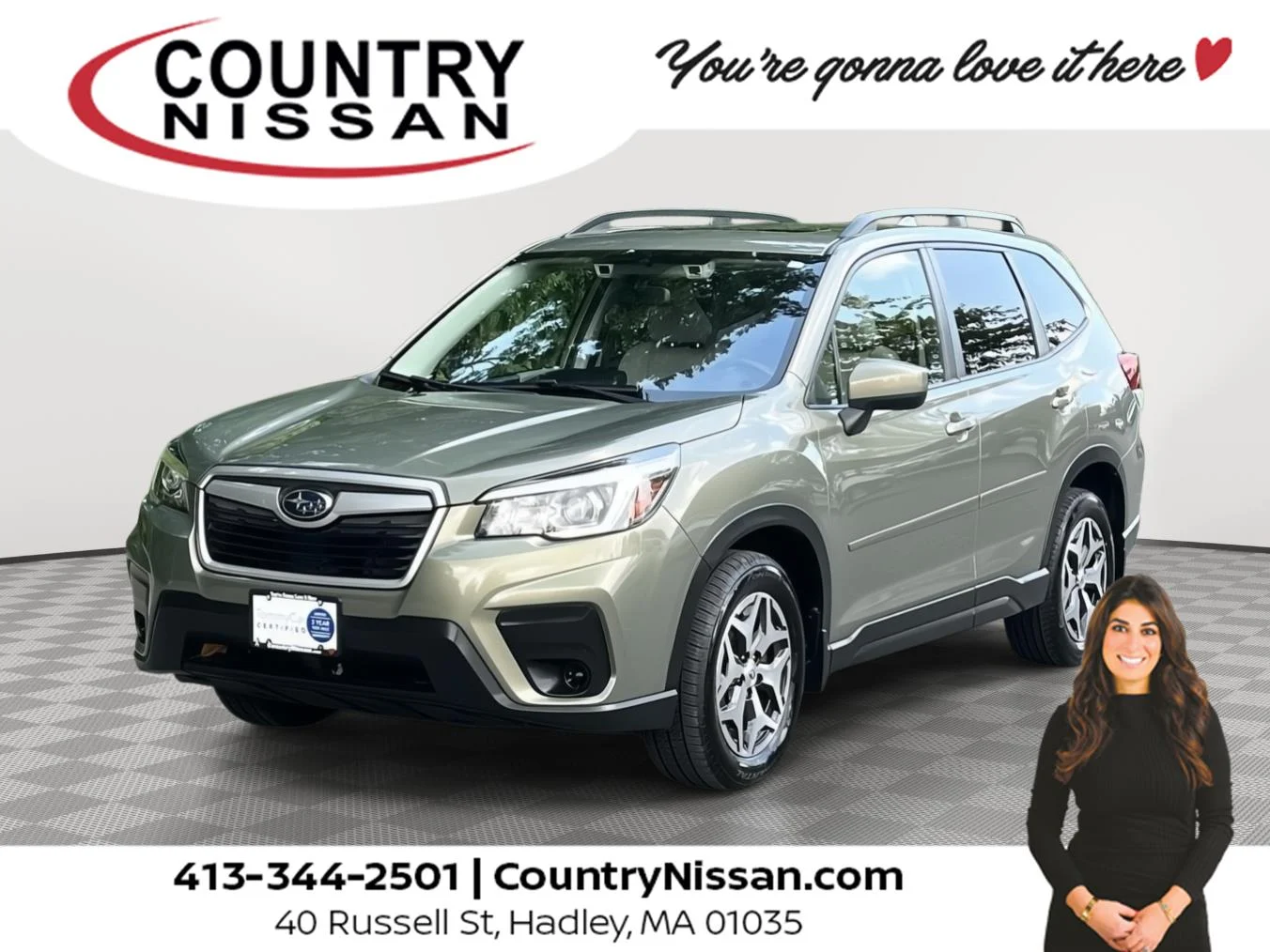 Used 2019 Jasper Green Metallic Subaru Premium image 1